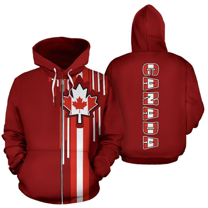Canada Flag 3d Printed Zip Up  - огляд і ціна Street Fashion Canada