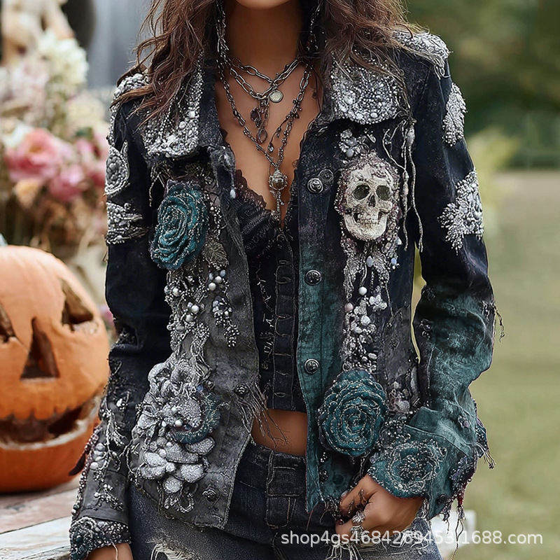 Gothic Punk Skull Rose Embroid - огляд і ціна Street Fashion Y2K