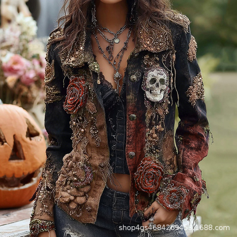 Gothic Punk Skull Rose Embroid - огляд і ціна Street Fashion Y2K