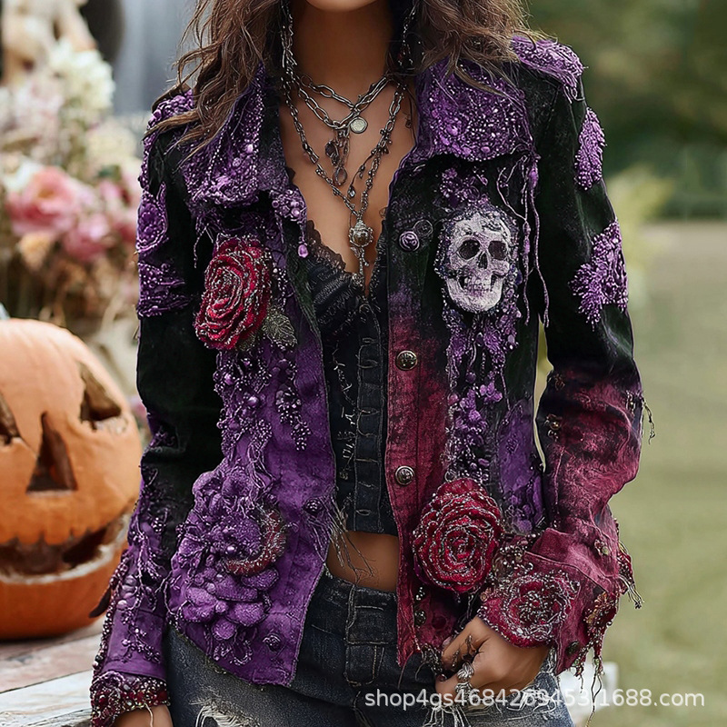Gothic Punk Skull Rose Embroid - огляд і ціна Street Fashion Y2K
