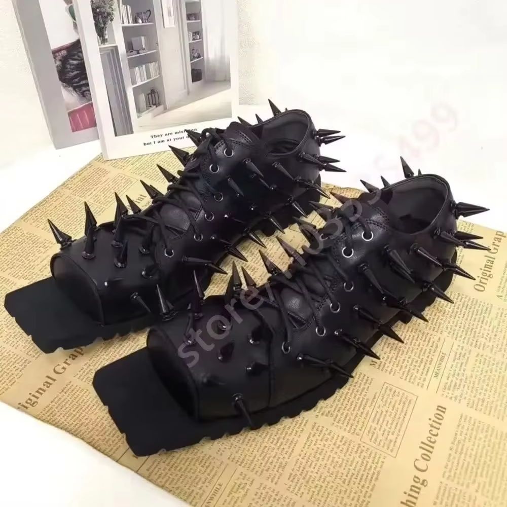 Women's Black Leather Hog Toe  - огляд і ціна Street Fashion Y2K