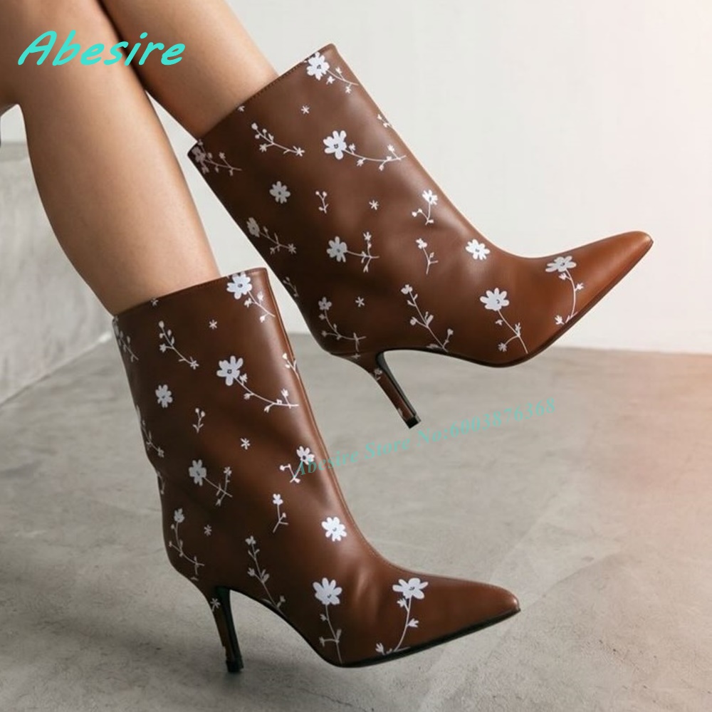 White Blue Floral Print Ankle  - огляд і ціна Street Fashion Y2K