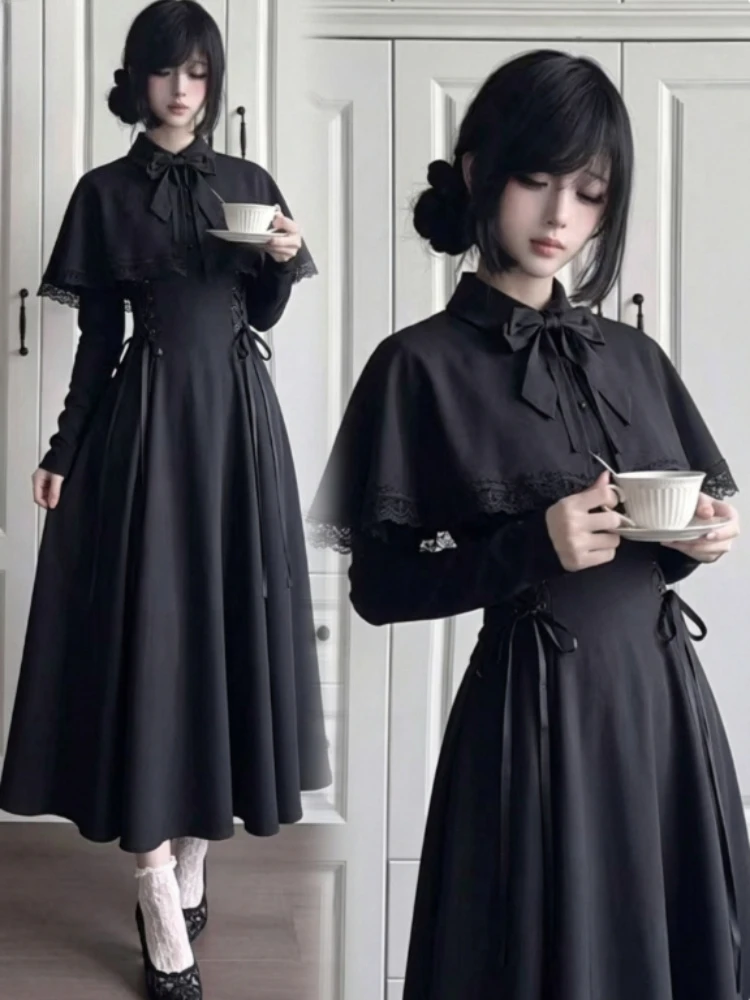 Women Black Gothic Lolita Midi - огляд і ціна Fashion Street Night